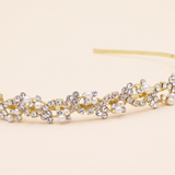 Sophia Pearl & Crystal Flower Girl Headband – Rhinestone Wedding Headpiece