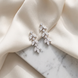 Vivienne CZ Bridal Earrings – Marquise Leaf Wedding Earrings
