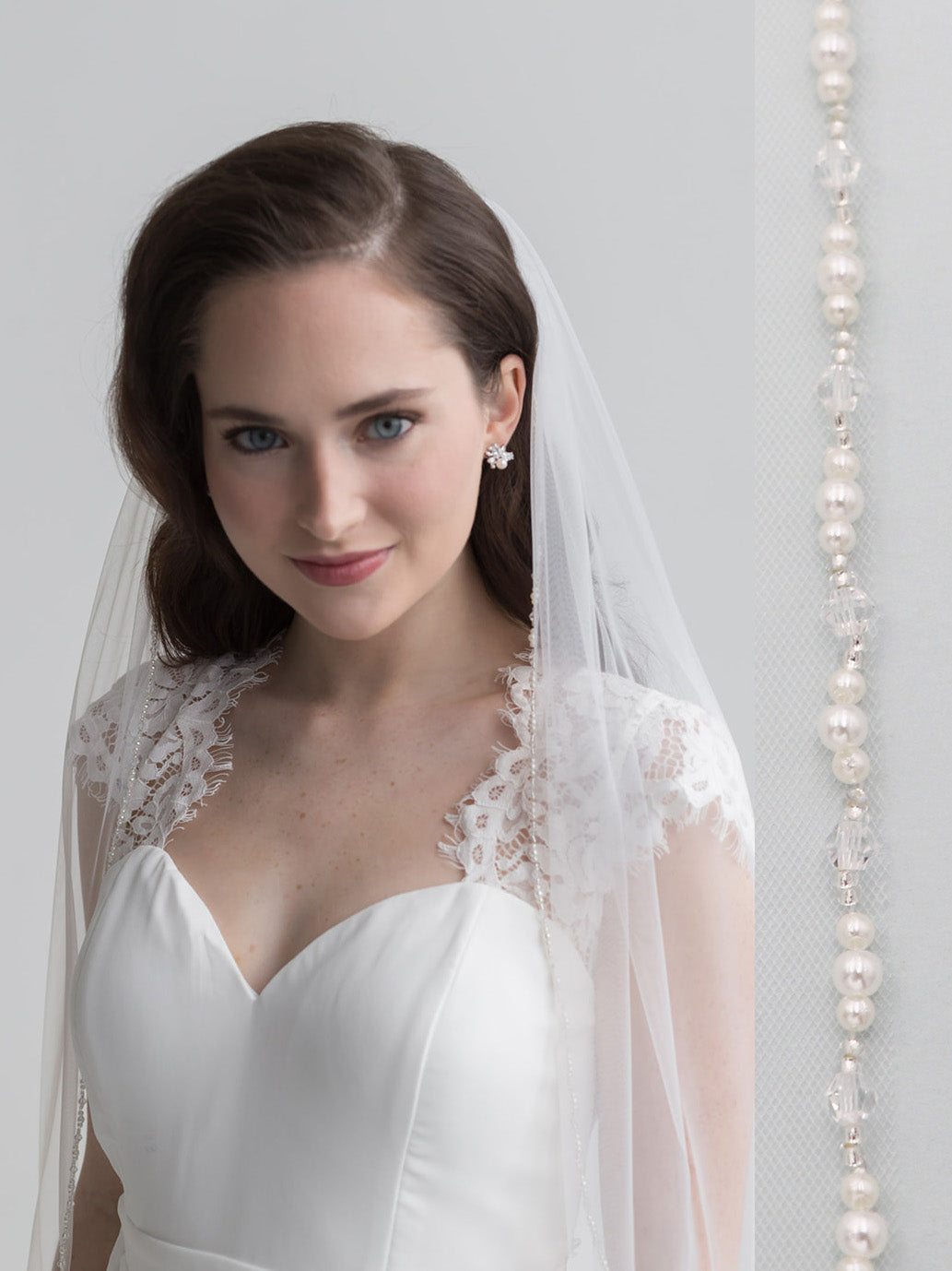 Pearl and Crystal Edge Wedding Veil