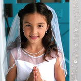 Beaded Edge Communion Veil