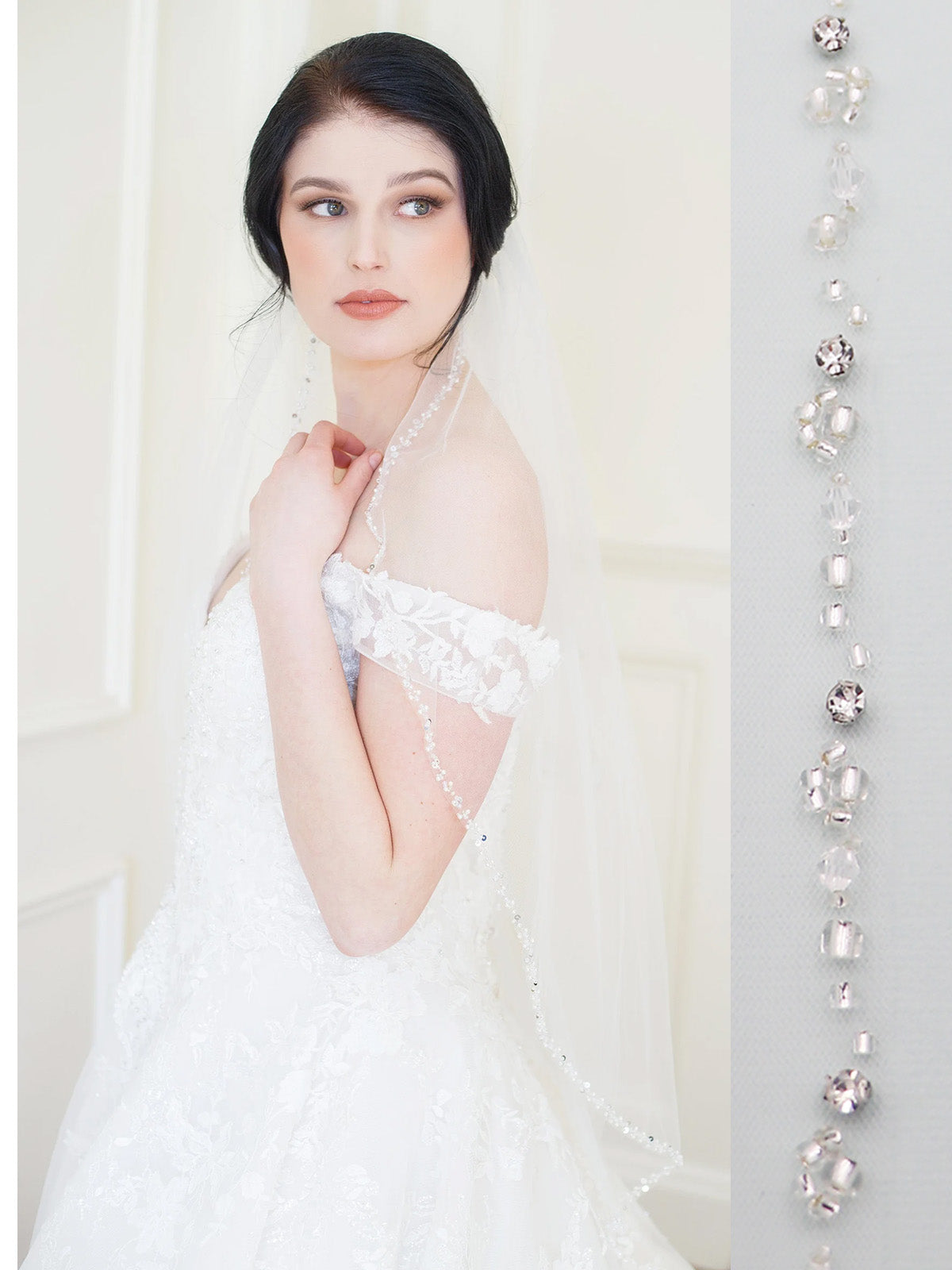 Crystal Beaded Wedding Veil