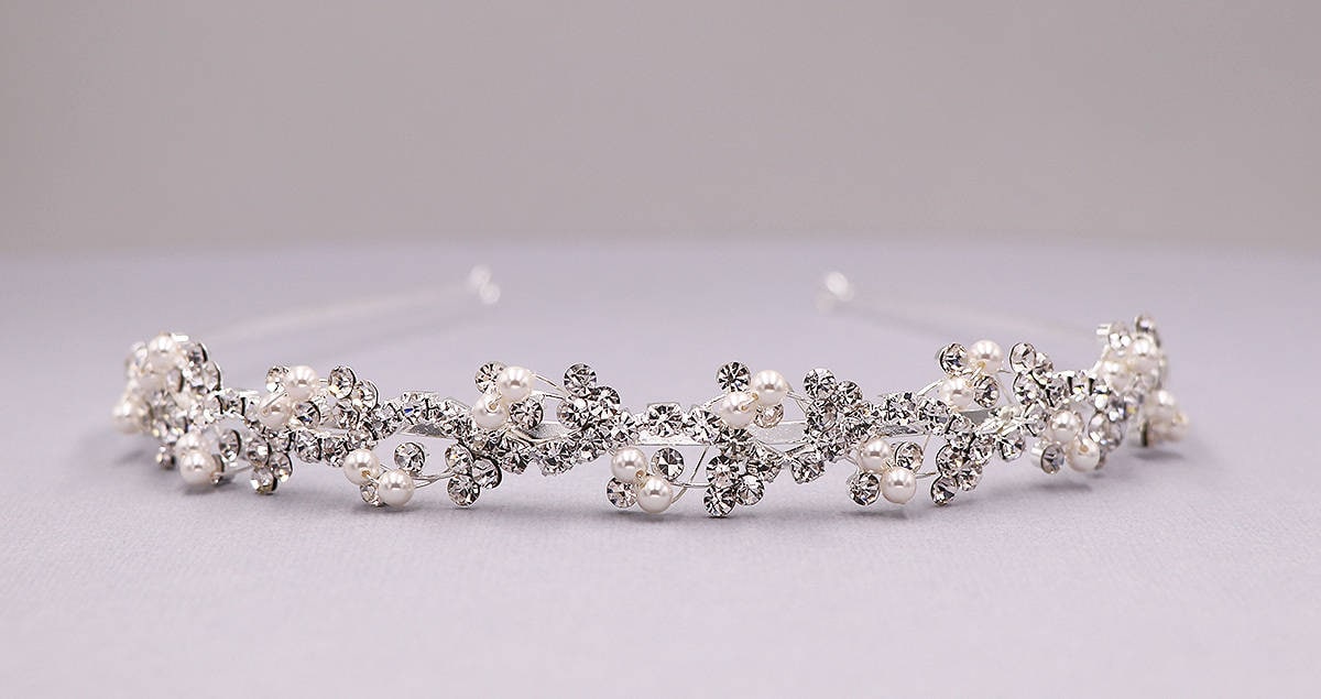 Sophia Crystal and Pearl Bridal Headband