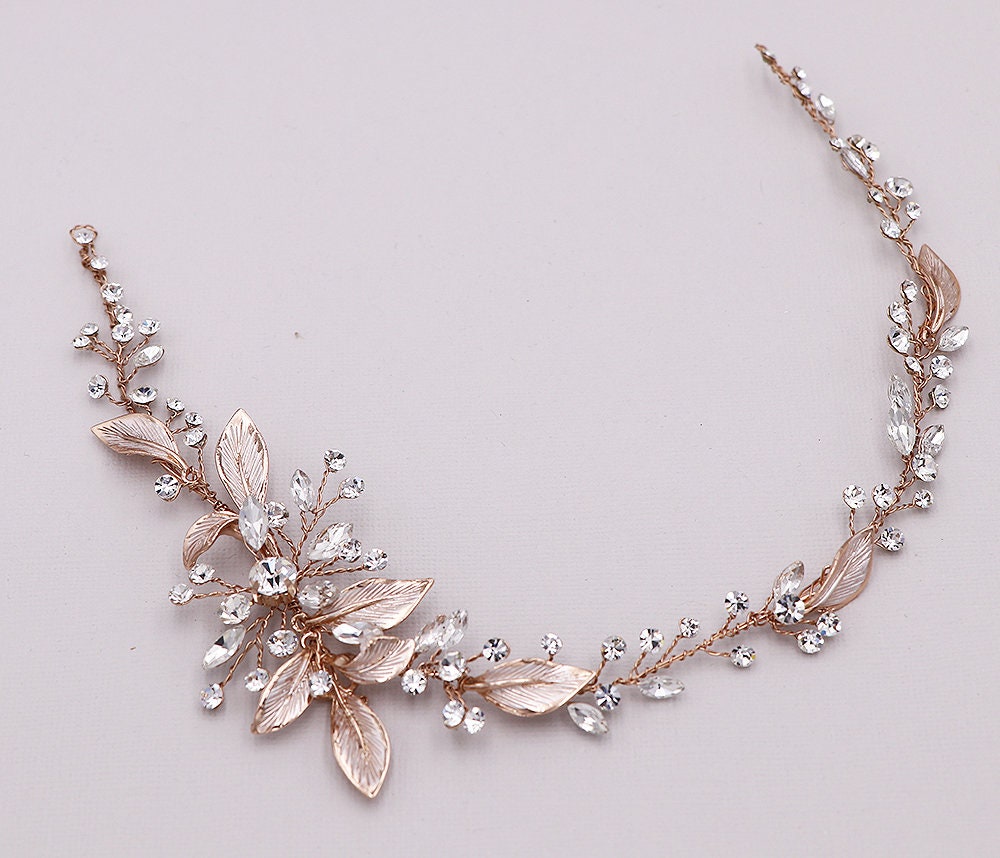 Elianna Crystal Leaf Hair Vine