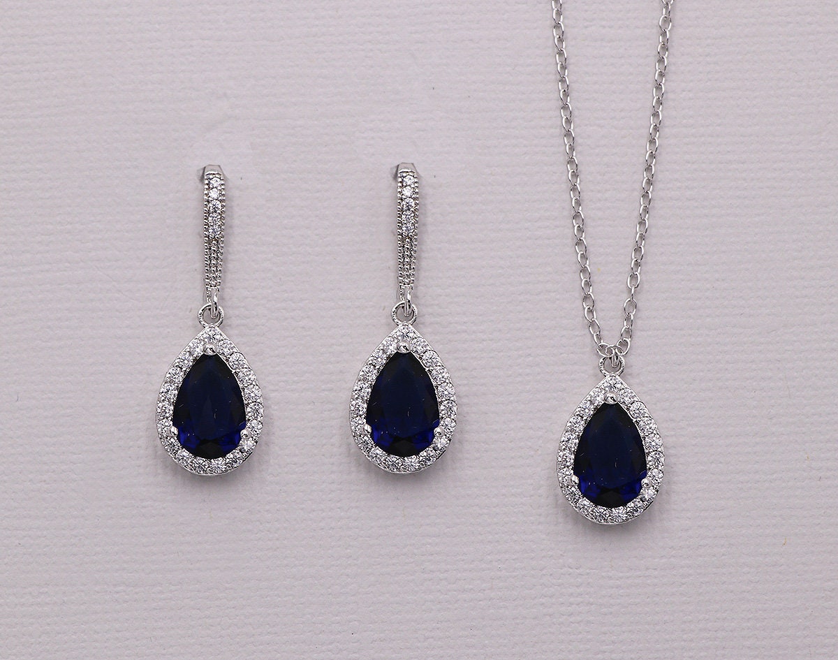 Addison Sapphire Gold Jewelry Set