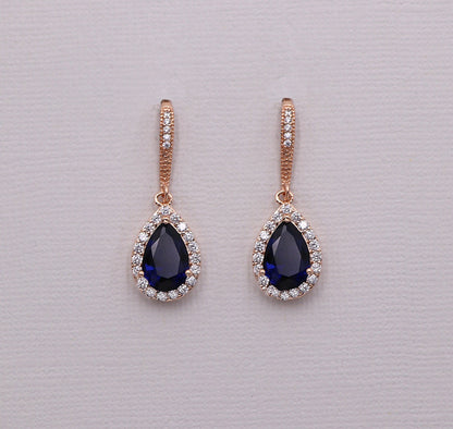 Addison Rose Gold Sapphire Earrings