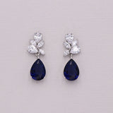 Natalia Sapphire Blue Cluster Earrings