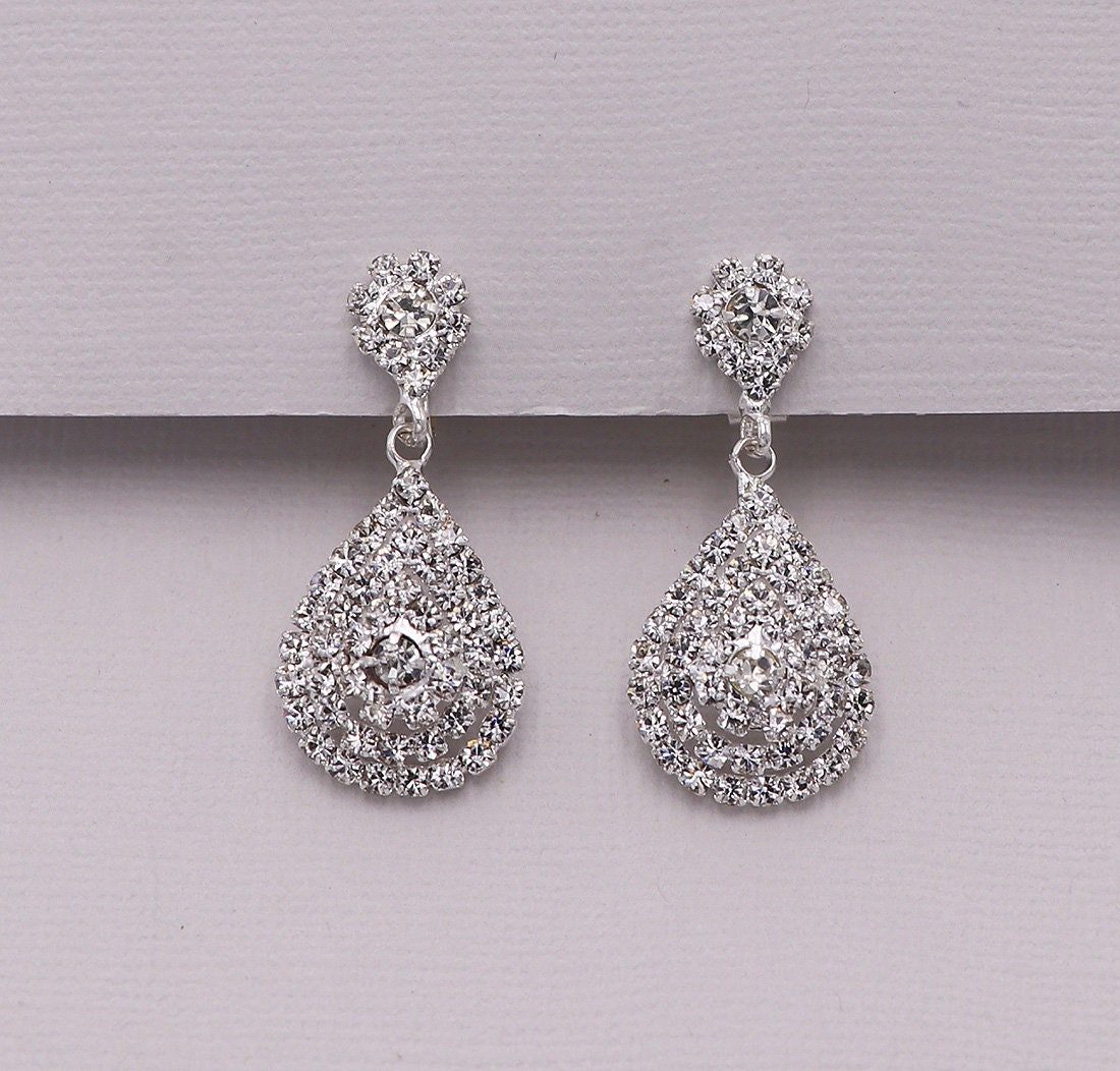 Angie Crystal Clip On Earrings