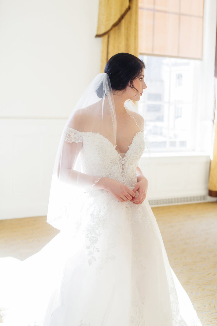 Crystal Beaded Wedding Veil