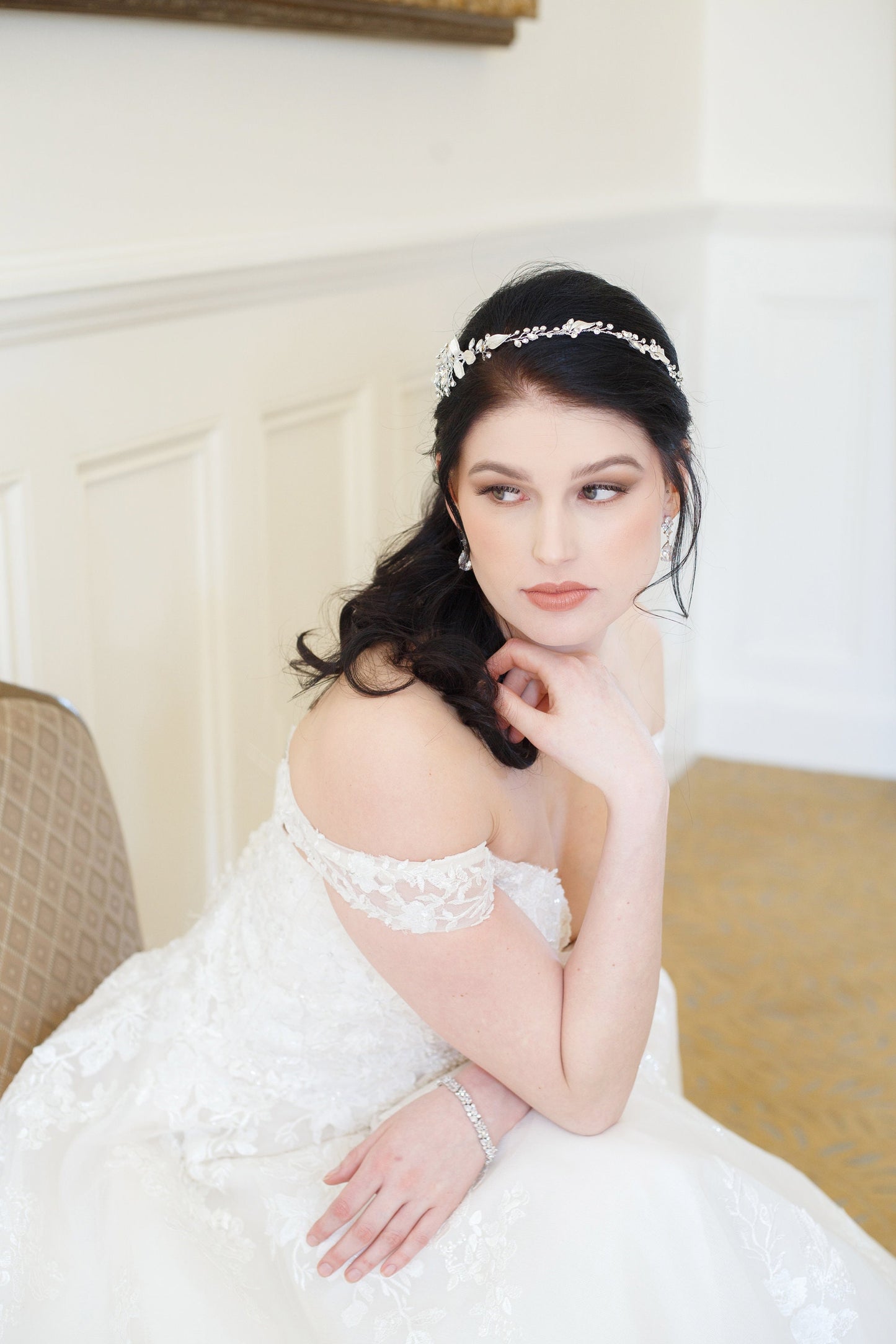 Elianna Crystal Leaf Hair Vine
