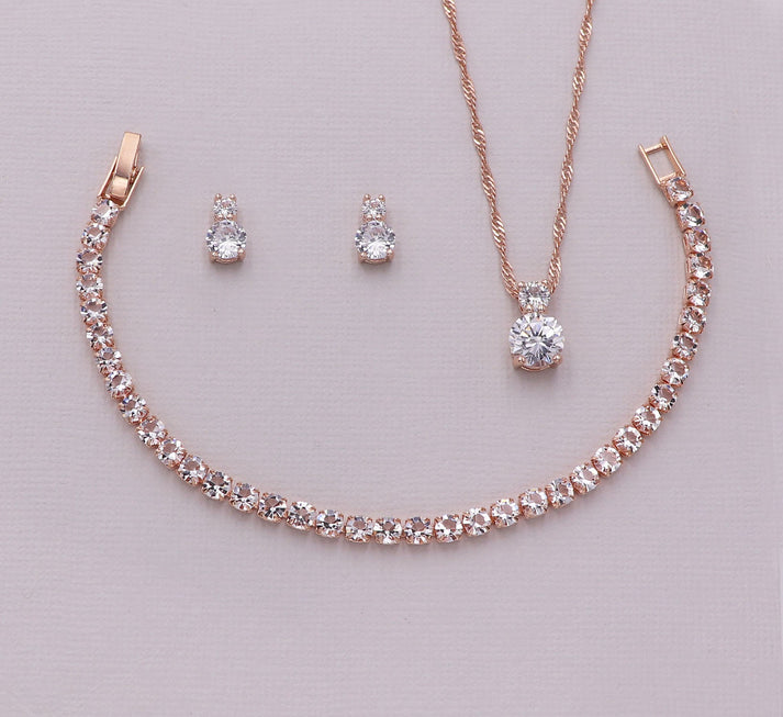 Petite Round Silver Jewelry Set