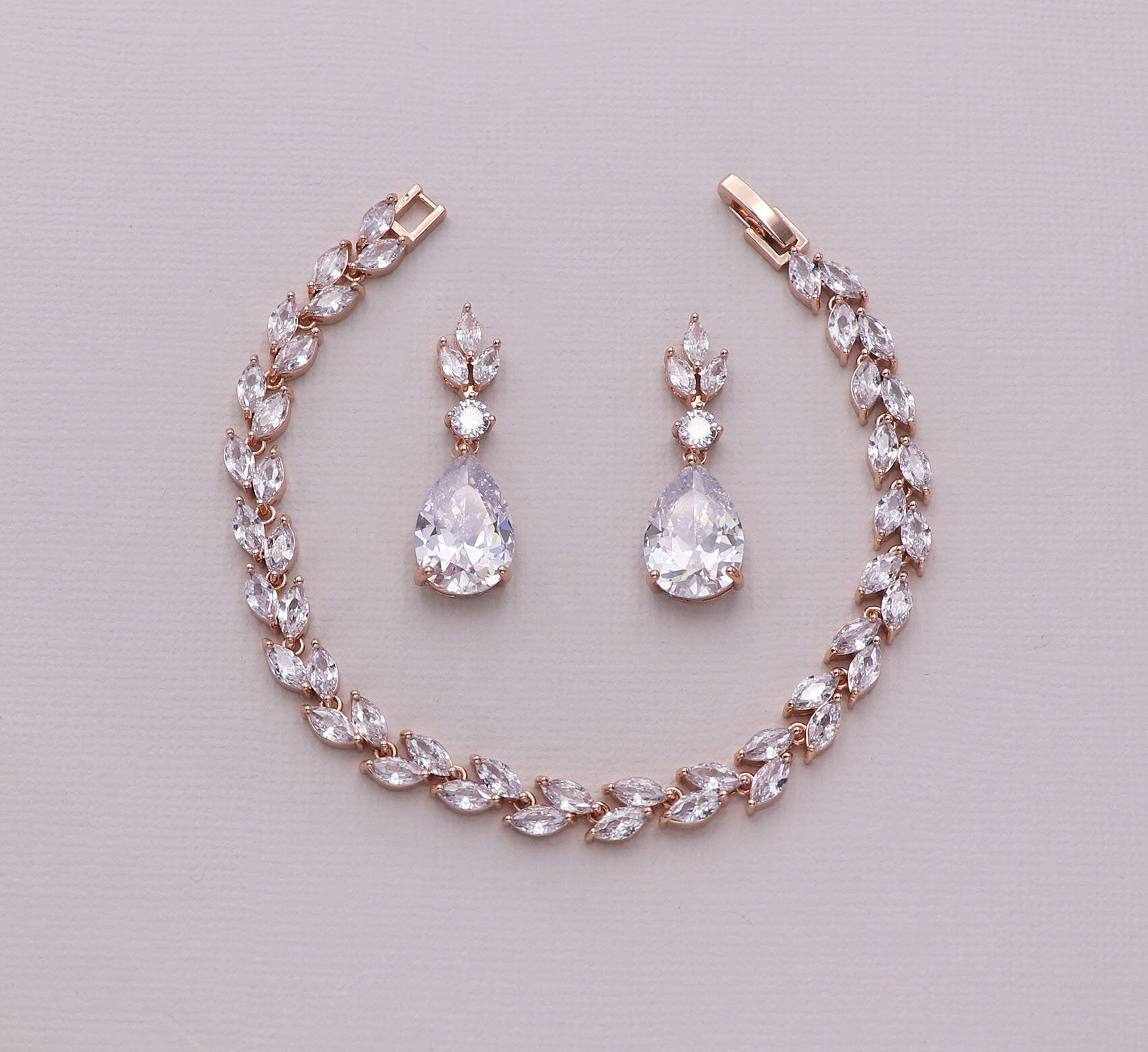 Dangle Drops Silver Bridesmaids Jewelry Set