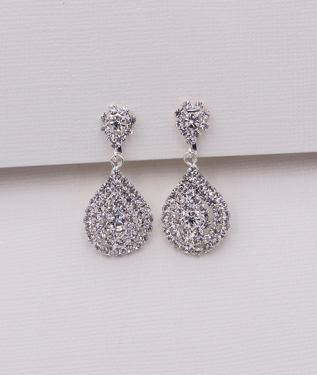 Angie Crystal Clip On Earrings