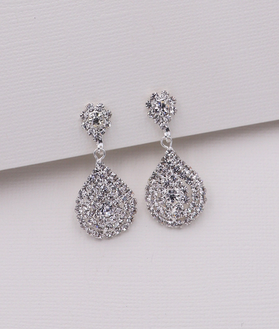 Angie Crystal Clip On Earrings