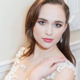 Joslyn Statement Wedding Earrings - Silver Cubic Zirconia Bridal Earrings