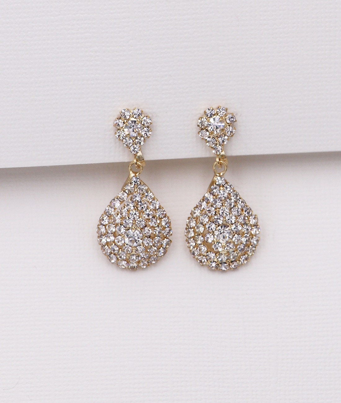 Angie Crystal Clip On Earrings