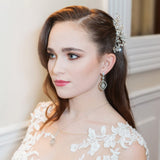 Joslyn Jewelry Set - Silver Cubic Zirconia Bridal Necklace and Earrings