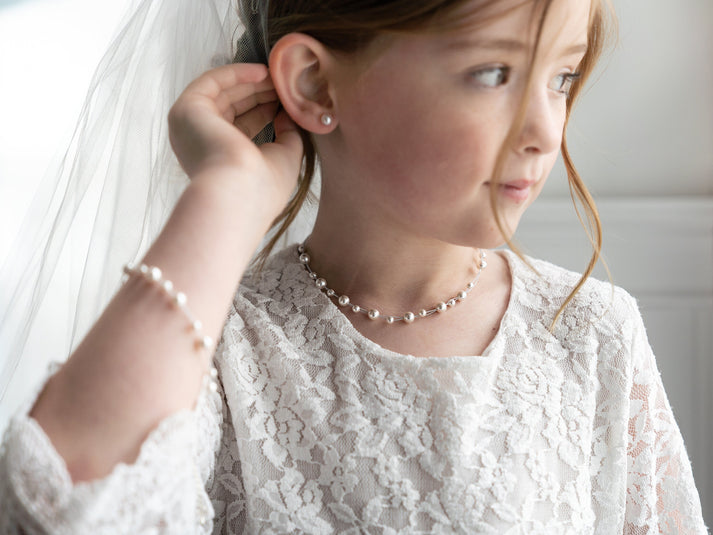 Mackenzie Flower Girl Pearl Jewelry Set