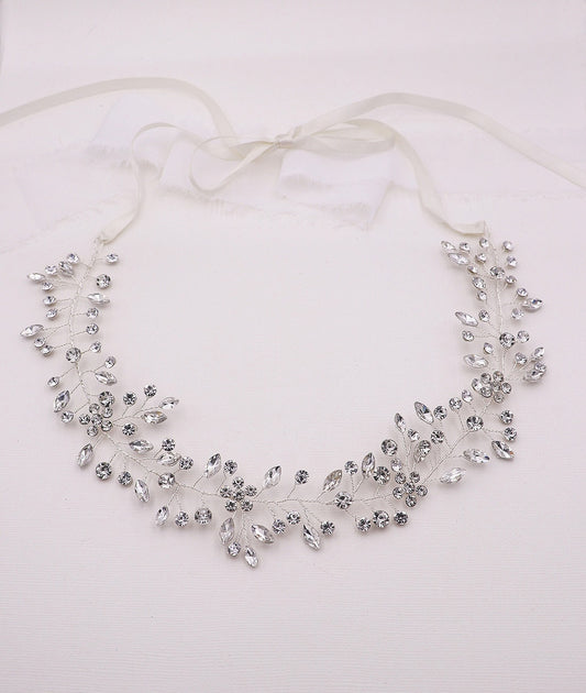 Reese Crystal Wedding Vine Headband