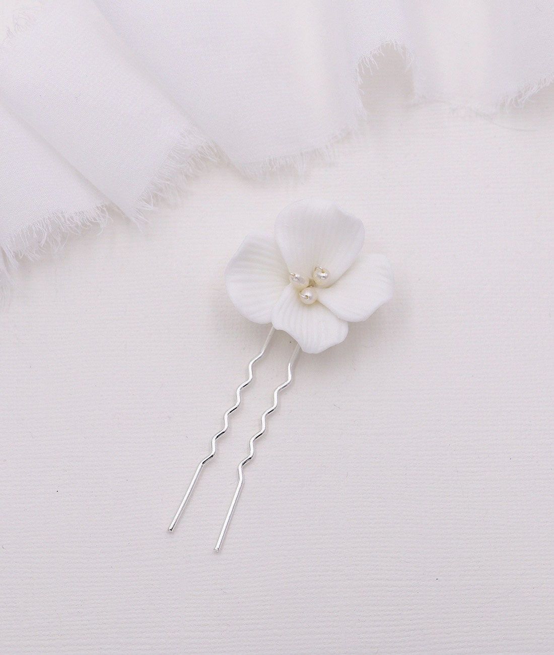 Sadie Porcelain Flower Hairpin Set of 2