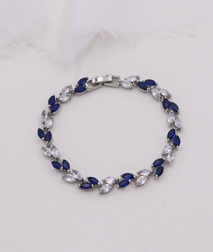 Evelyn Sapphire Blue and Clear Bracelet