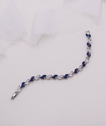 Evelyn Sapphire Blue and Clear Bracelet