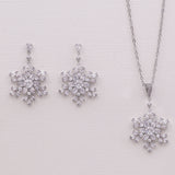 Snowflake Earrings and Necklace Jewelry Set