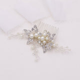 Petals Crystal and Pearl Hair Comb