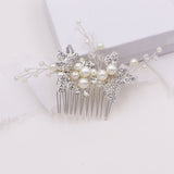 Petals Crystal and Pearl Hair Comb