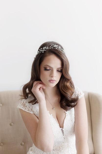 Reese Crystal Wedding Vine Headband