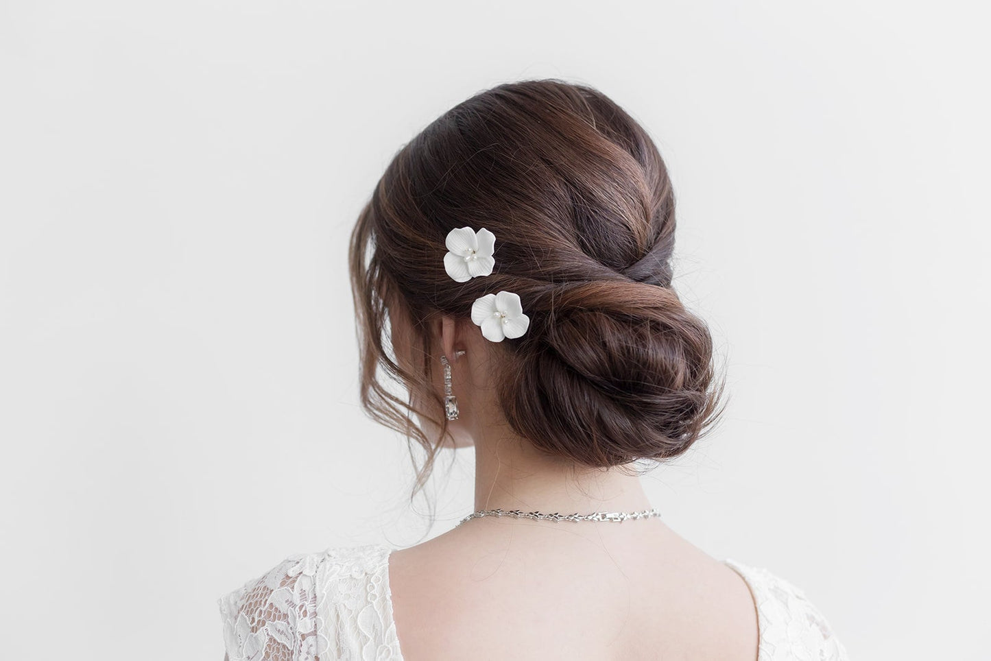 Sadie Porcelain Flower Hairpin Set of 2