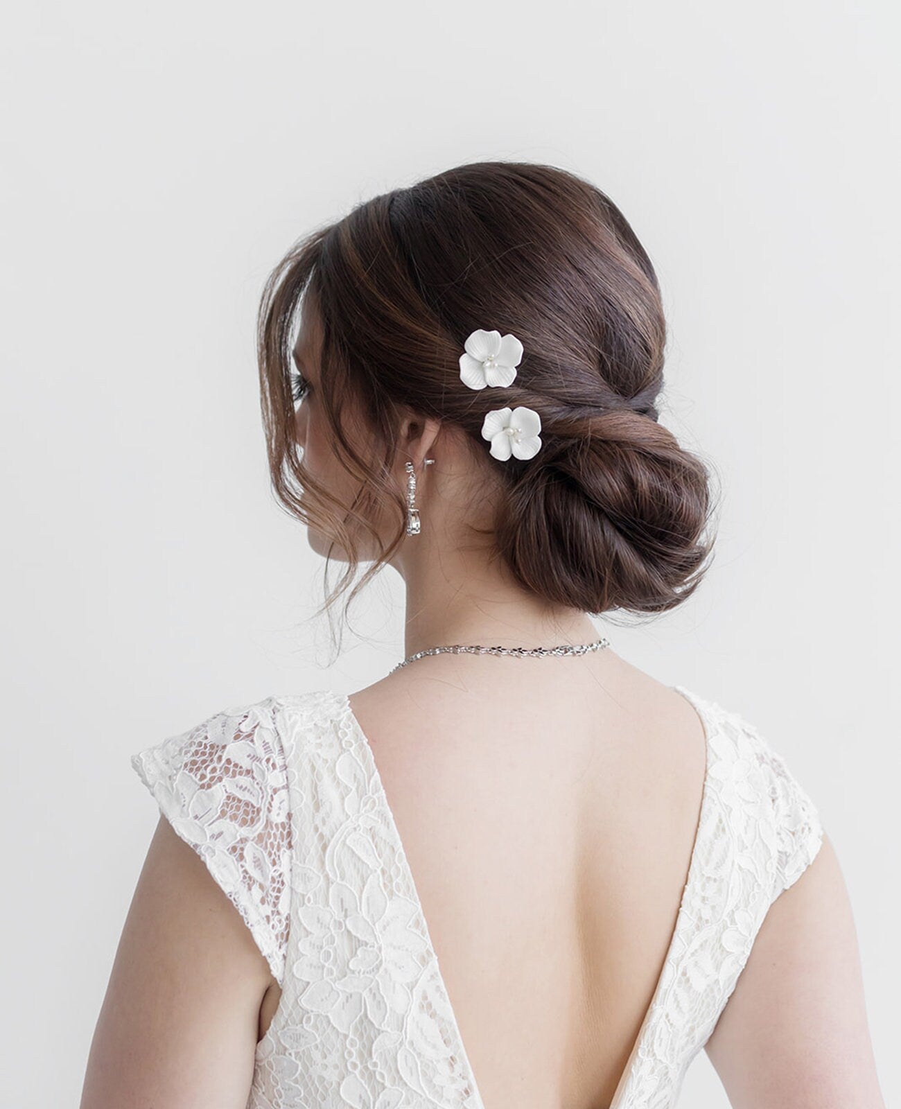 Sadie Porcelain Flower Hairpin Set of 2