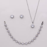 Ansley Bridesmaids Round Halo Jewelry Set