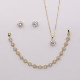 Ansley Bridesmaids Round Halo Jewelry Set