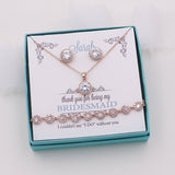 Ansley Bridesmaids Round Halo Jewelry Set