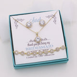 Ansley Bridesmaids Round Halo Jewelry Set
