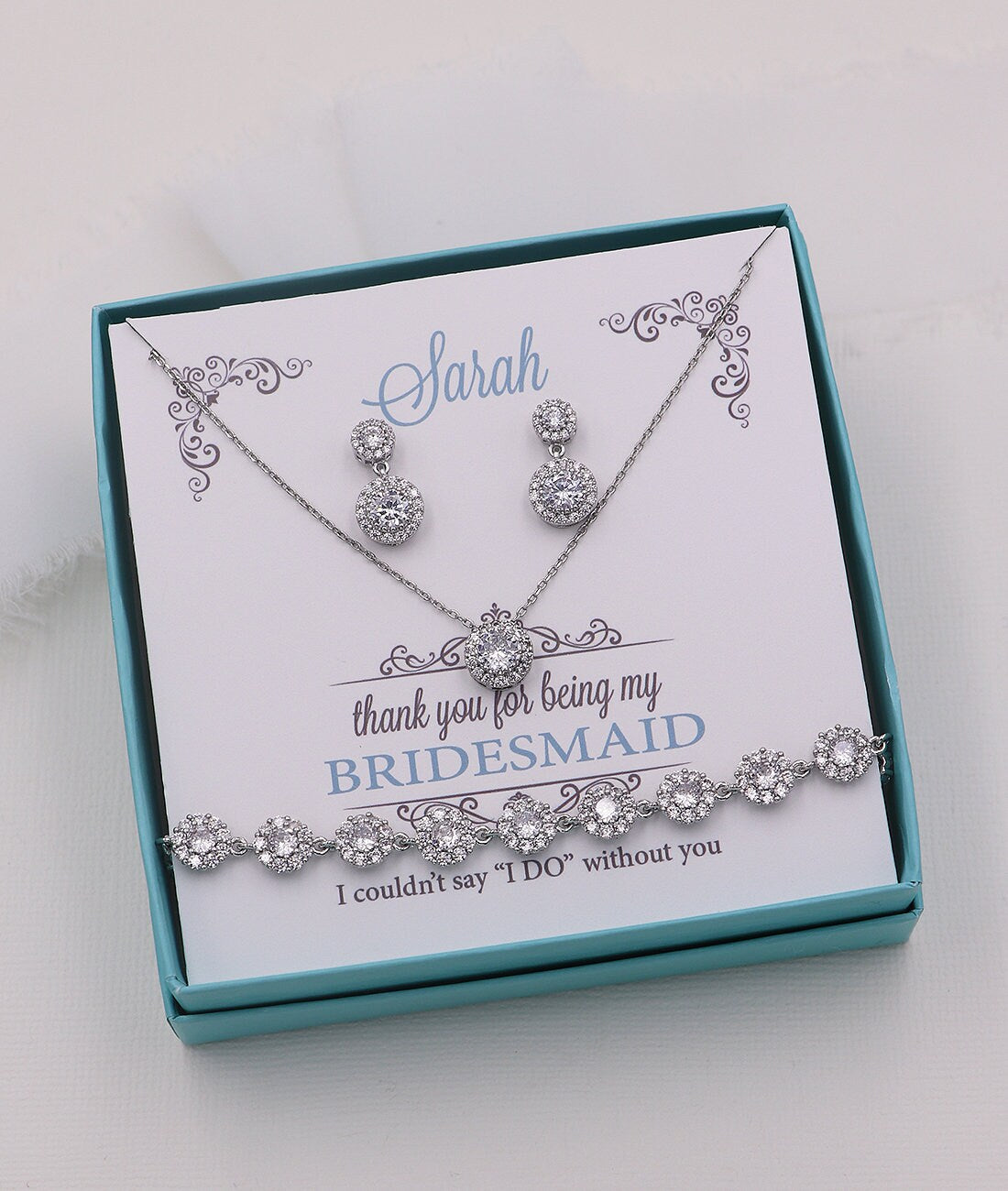 Aubrie Bridesmaids Earrings & Bracelet Set