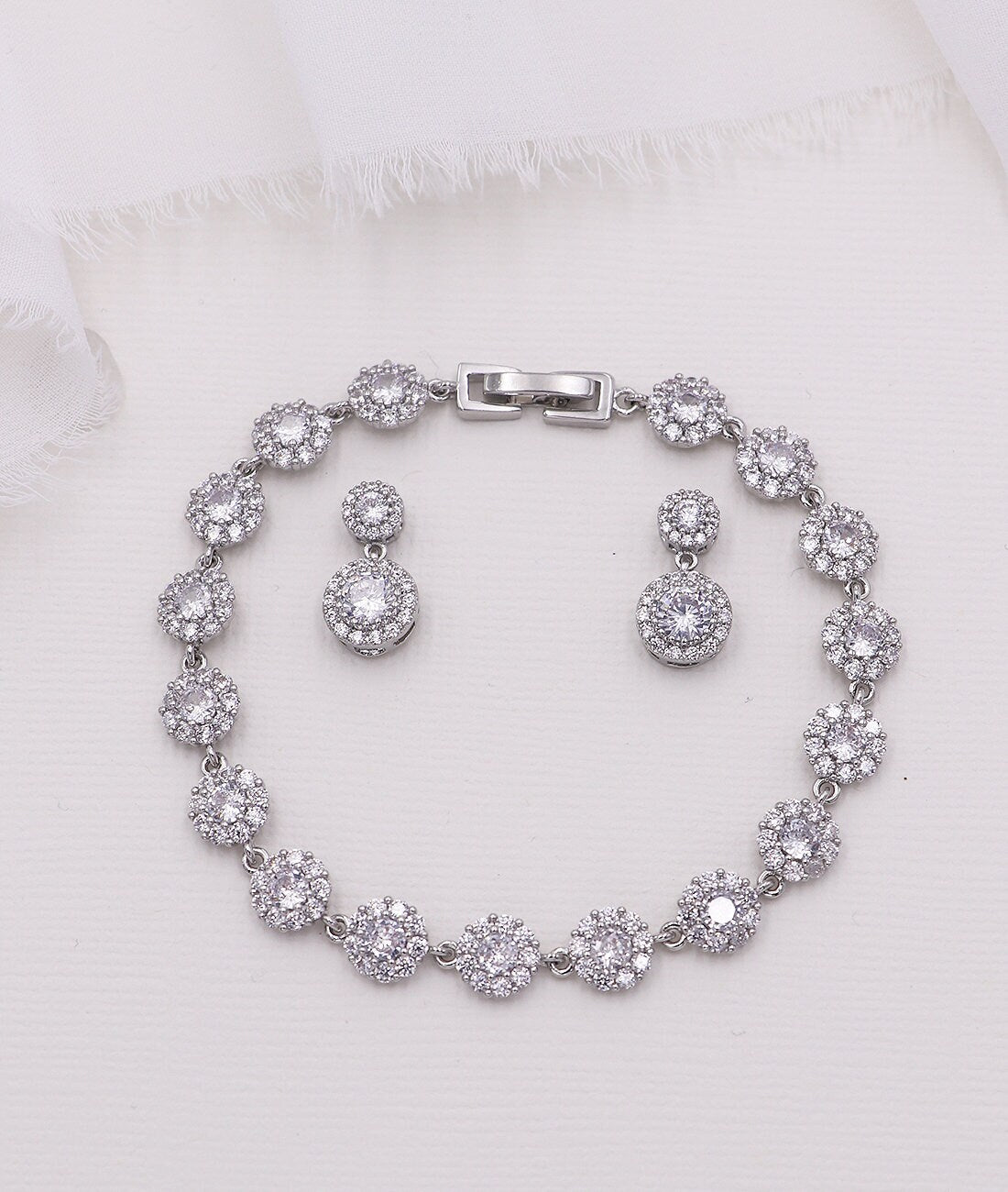 Aubrie Bridesmaids Earrings & Bracelet Set