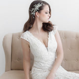 Kiara Pearl Leaf Large Wedding Clip
