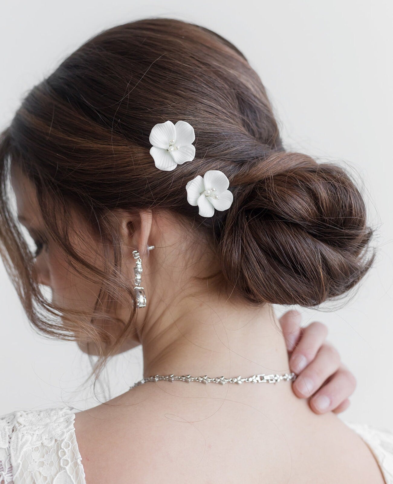 Sadie Porcelain Flower Hairpin Set of 2