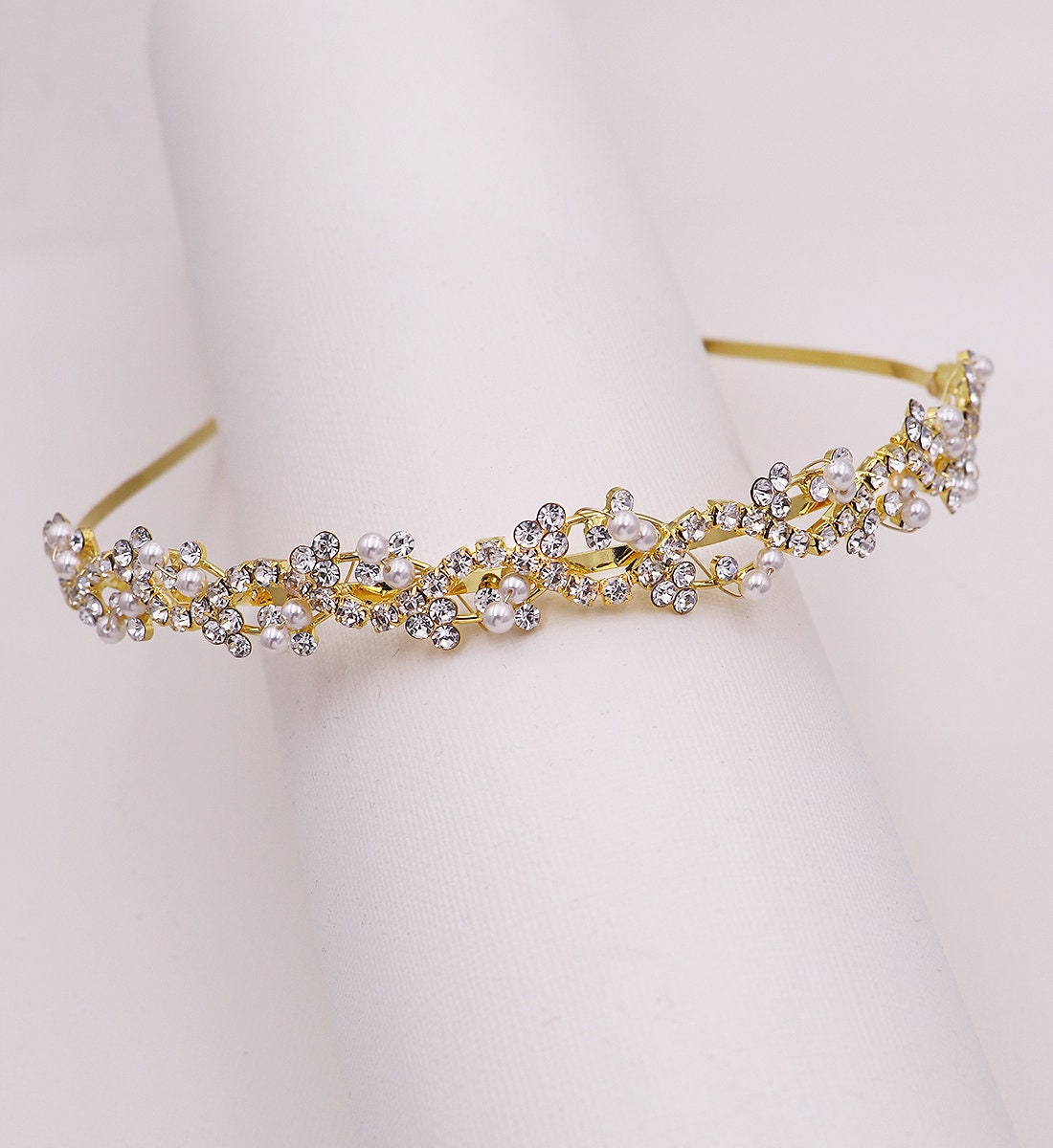 Sophia Crystal and Pearl Bridal Headband