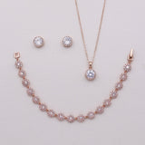 Ansley Bridesmaids Round Halo Jewelry Set