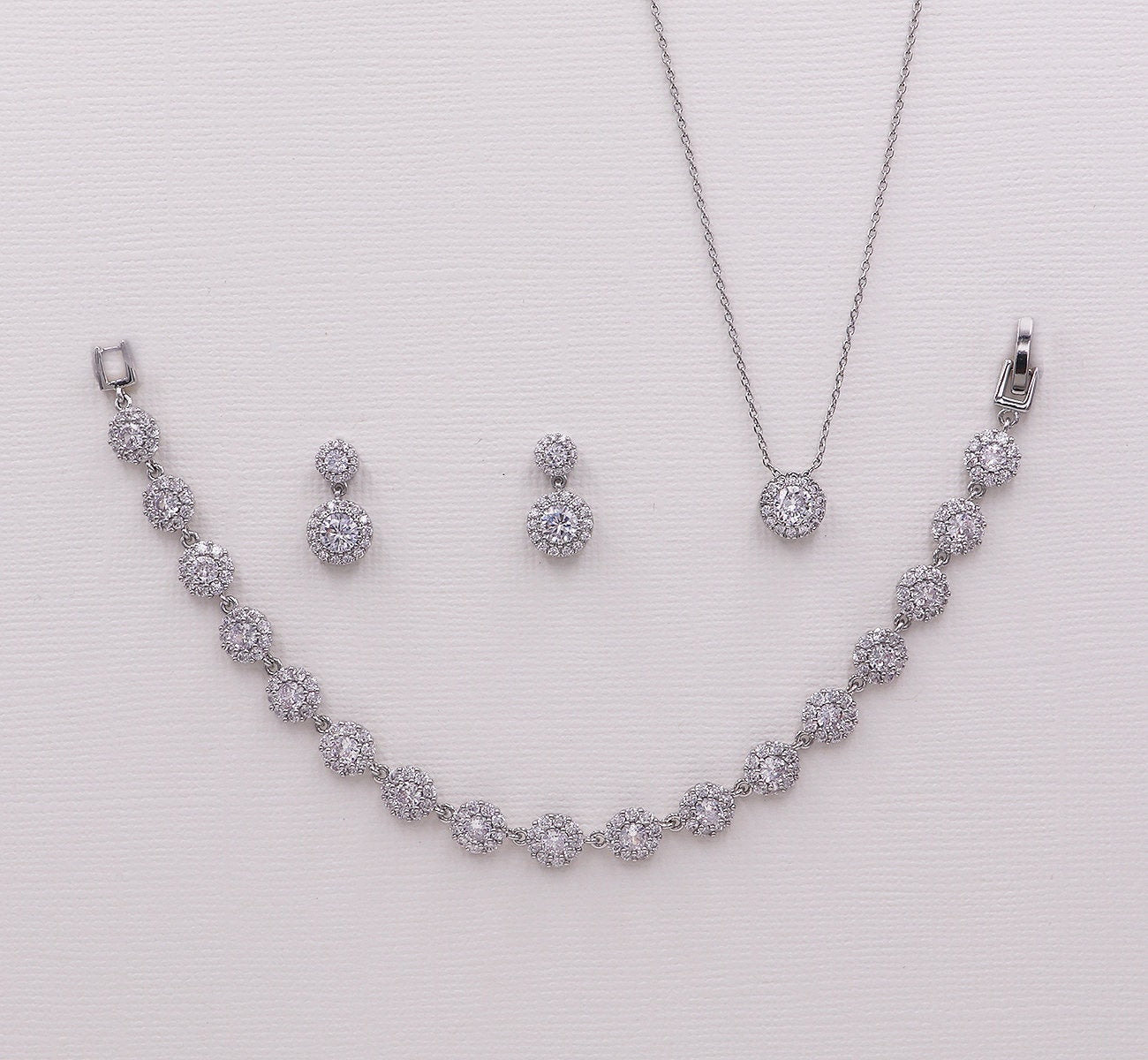Aubrie Bridesmaids Earrings & Bracelet Set