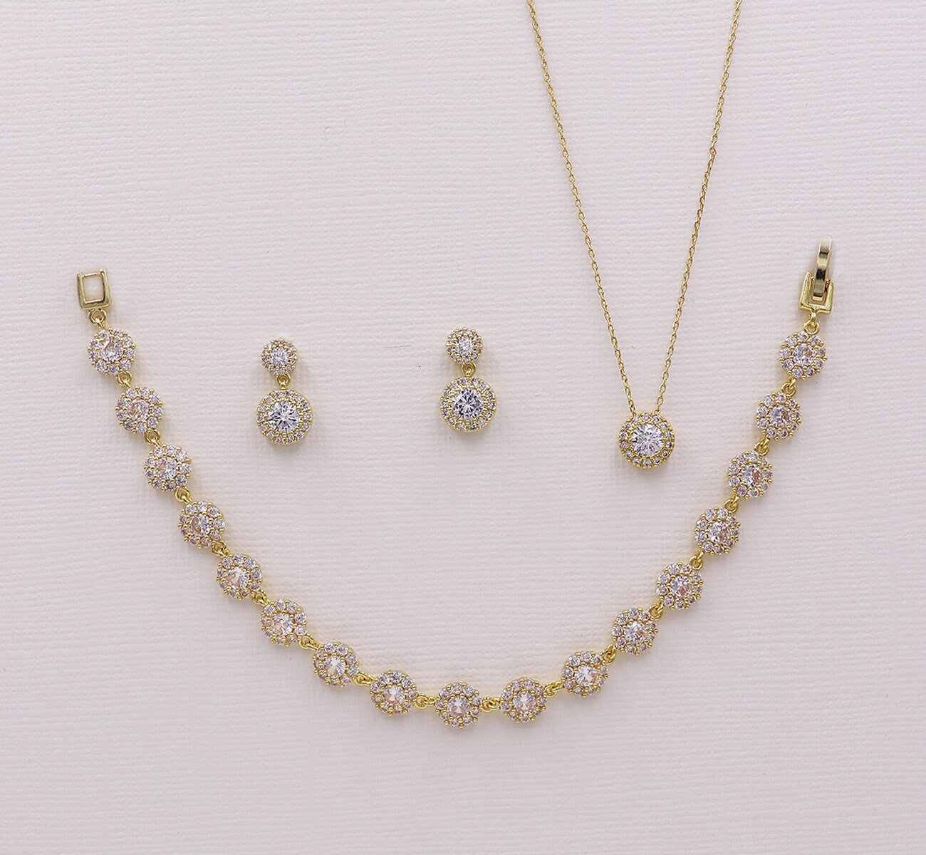 Aubrie Bridesmaids Earrings & Bracelet Set