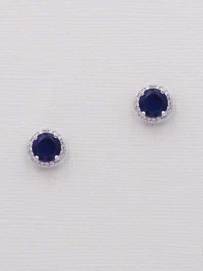 Ansley Blue Sapphire Stud Earrings