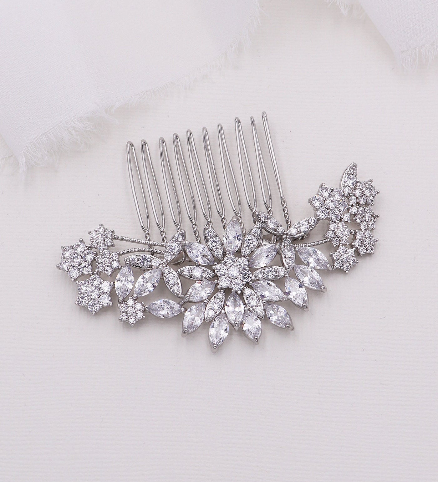 Milan CZ Bridal Comb