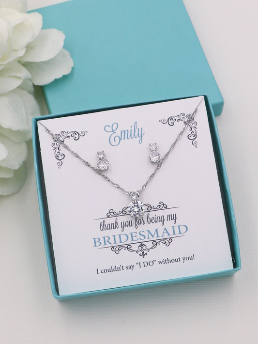 Petite Round Bridesmaids Jewelry Set