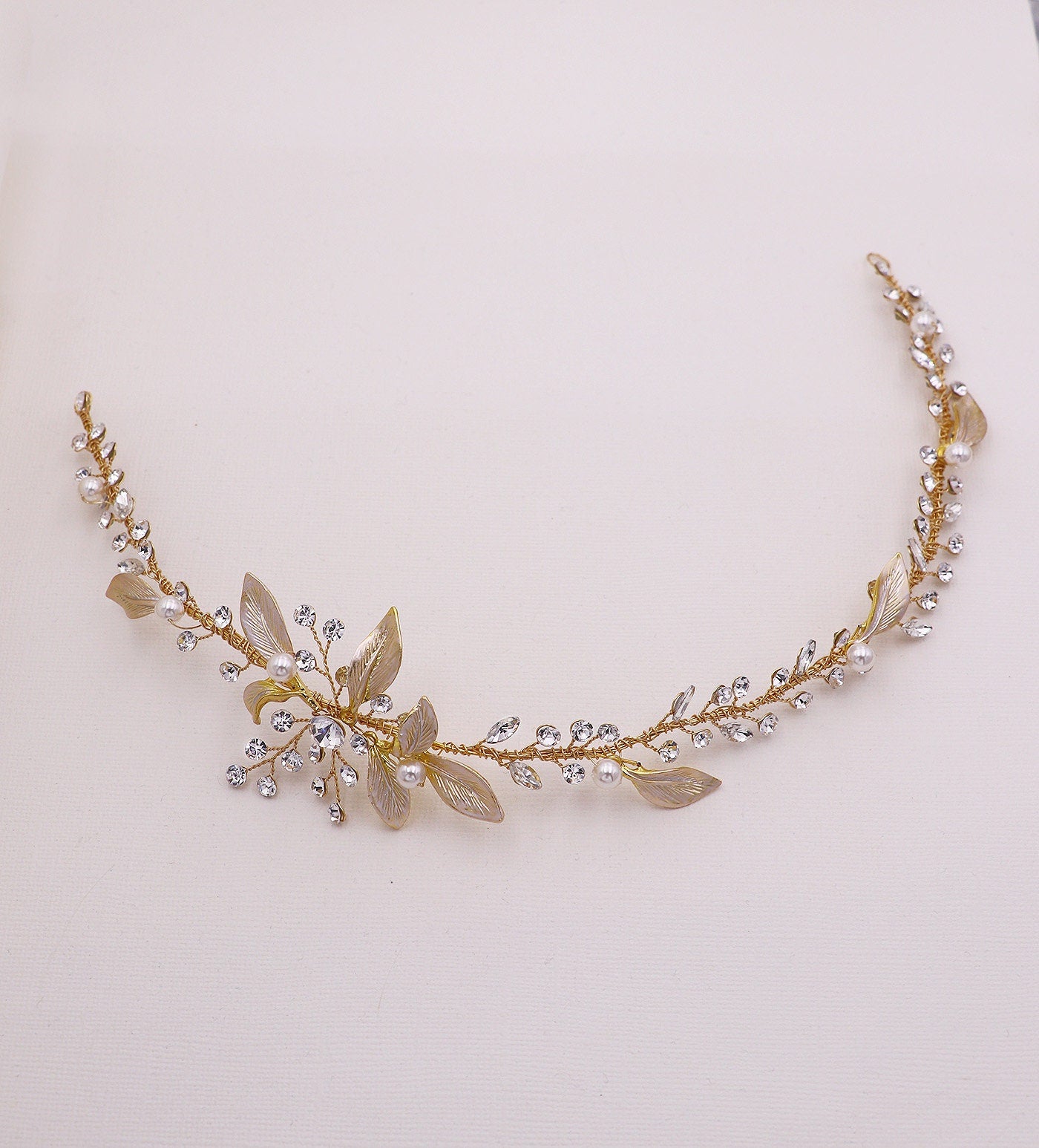 Elianna Crystal Leaf Hair Vine