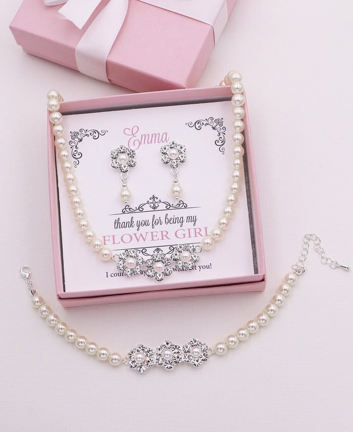 Daisy Children's Pearl Jewelry Gift Set