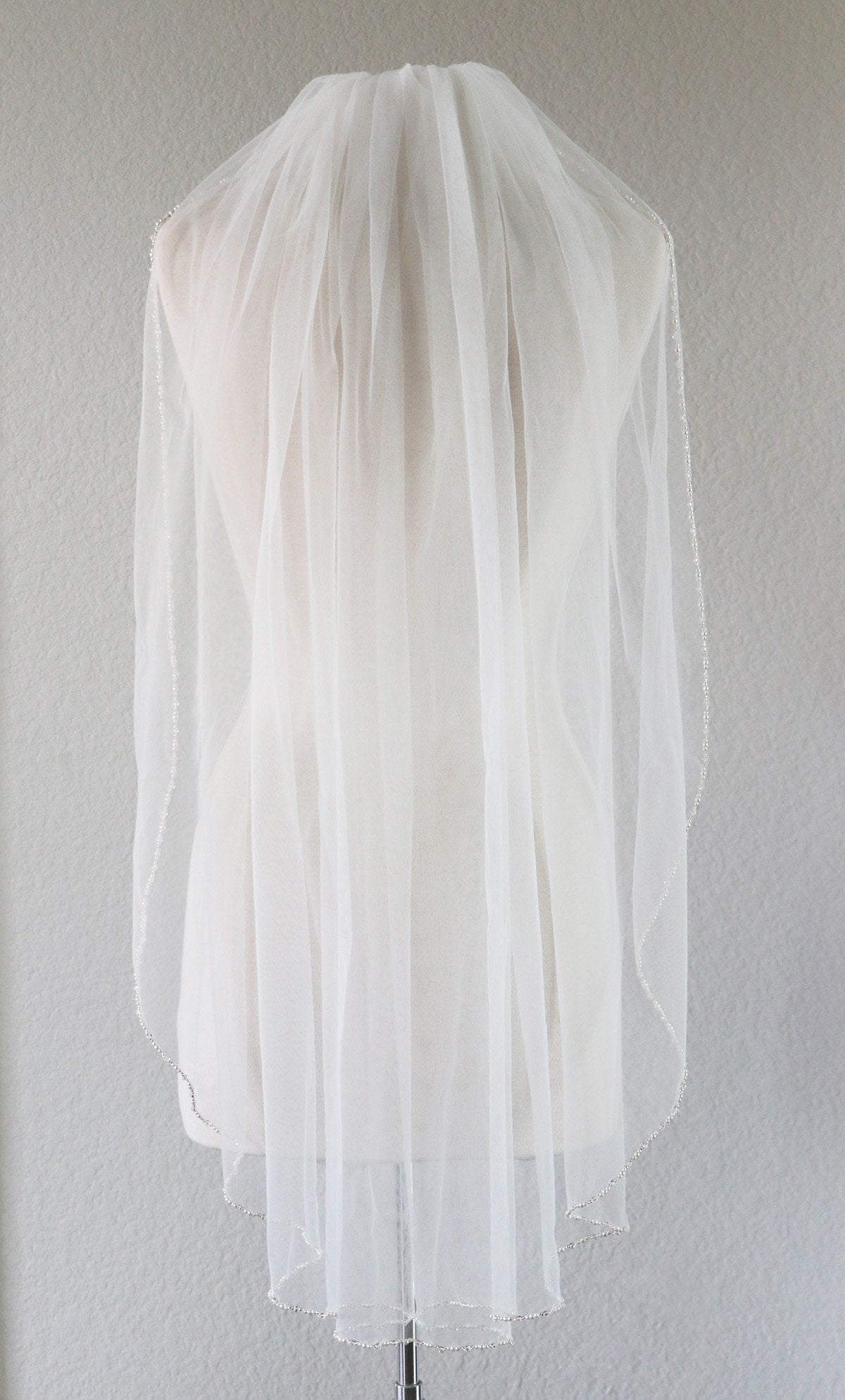 Pearl and Crystal Edge Wedding Veil