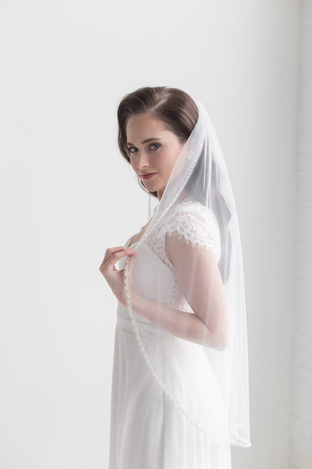 Pearl Beaded Wedding Veil